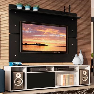 Rack e Painel para TV até 65" Cancun Branco/Preto Madesa