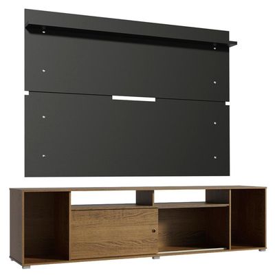 Rack e Painel para TV até 65" Cancun Rustic/Preto Madesa