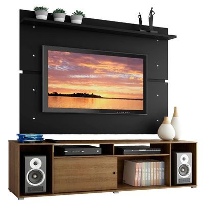 Rack e Painel para TV até 65" Cancun Rustic/Preto Madesa