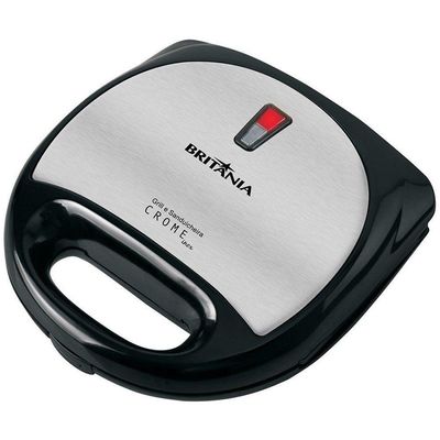 Sanduicheira E Grill Crome Inox Britânia Preto Com Prata 220v 220V