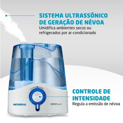 Umidificador Mondial Comfort Air 6 Ua-07 Umidificador De Ar-biv-branco/azul