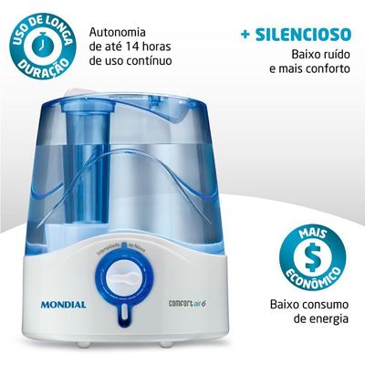 Umidificador Mondial Comfort Air 6 Ua-07 Umidificador De Ar-biv-branco/azul