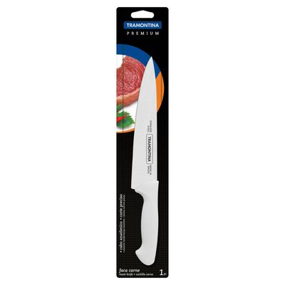 Faca Utility Tramontina Premium com Lamina em Aço Inox e Cabo de Polipropileno Branco 8"