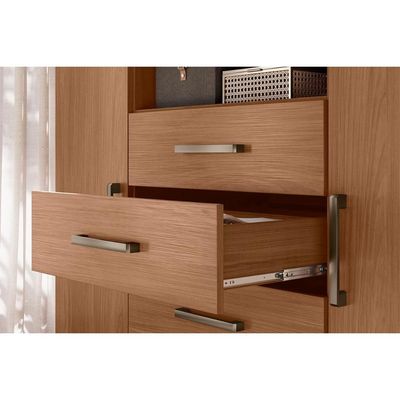 Cômoda de Quarto Master c/ 2 Portas 1 Nicho e 4 Gavetas Ébano - Santos Andirá