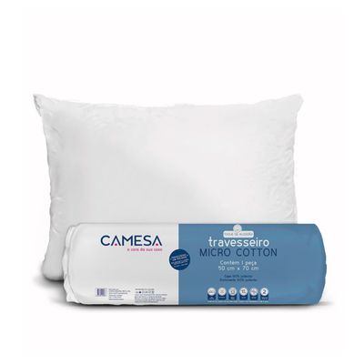 Travesseiro Micro Cotton Rolinho Camesa Branco UN / Branco