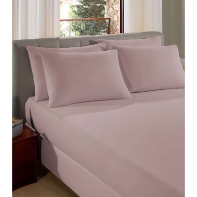 Lençol Solteiro Premium Fio Penteado Liso Vivaldi Rosa UN / Rosa