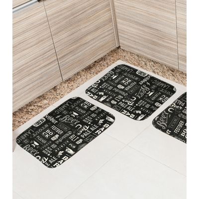 Tapete Cozinha Base Antiderrapante Tapetes Junior Preto UN / Preto