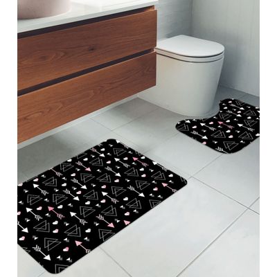 Jogo De Tapetes Para Banheiro Wevans Preto UN / Preto