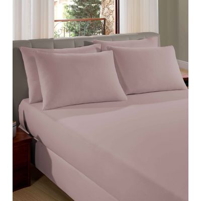 Lençol Queen Premium Fio Penteado Liso Vivaldi Rosa UN / Rosa