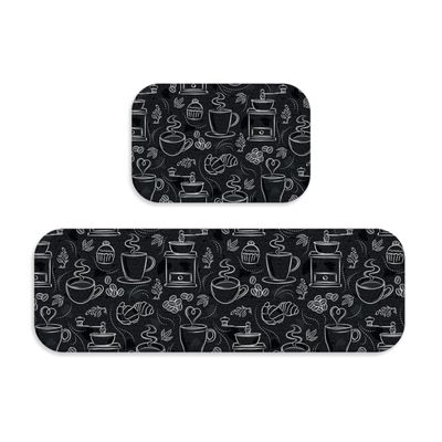 Jogo De Tapetes Para Cozinha Wevans Preto UN / Preto