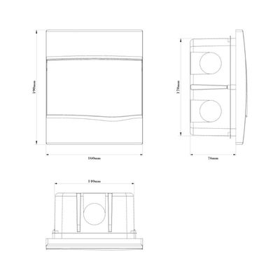 Quadro de Distribuição de Embutir 5 DIN ou 3 NEMA Tramontina com Porta Transparente