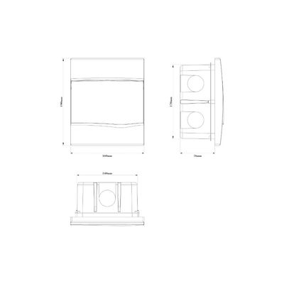 Quadro de Distribuição de Embutir 5 DIN ou 3 NEMA Tramontina com Porta Transparente