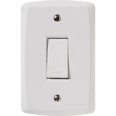 Conjunto 4x2 com 1 Interruptor Simples 10 A 250 V Tramontina Lux2 Branco