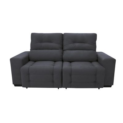 Sofá Retrátil e Reclinável 3 Lugares Blenda II Suede Grafite