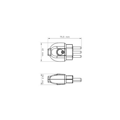 Plugue Macho 2P+T 20 A 250 V Tramontina Branco