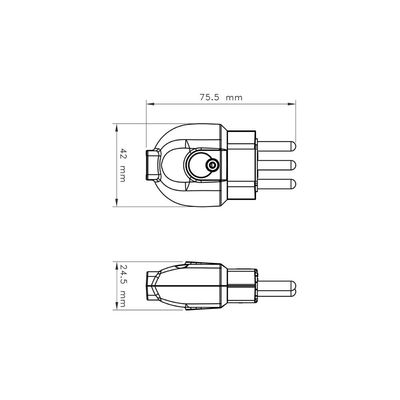 Plugue Macho 2P+T 20 A 250 V Tramontina Preto