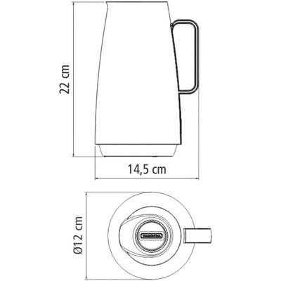 Bule Térmico Tramontina Exata 500ml Vermelho Ampola de Vidro Garrafa para Café Chá Água Cozinha