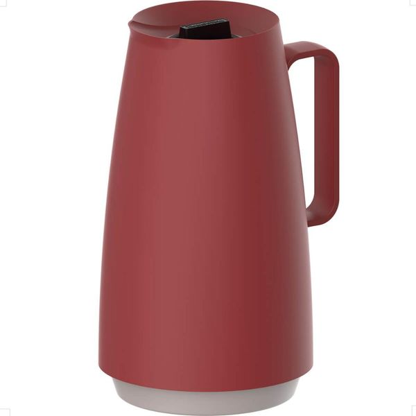 Bule Térmico Tramontina Exata 500ml Vermelho Ampola de Vidro Garrafa para Café Chá Água Cozinha