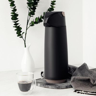 Garrafa Térmica Tramontina Exata 1,8L Preto Ampola de Vidro para Café Chá Água Cozinha Mesa Jantar
