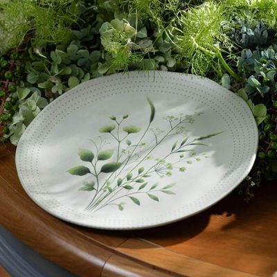 Prato Raso Ammi Orgânico Cerâmica Floral 26,5cm Porto Brasil Avulso Jantar