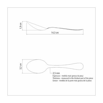 Colher para Cha Tramontina Classic em Aço Inox