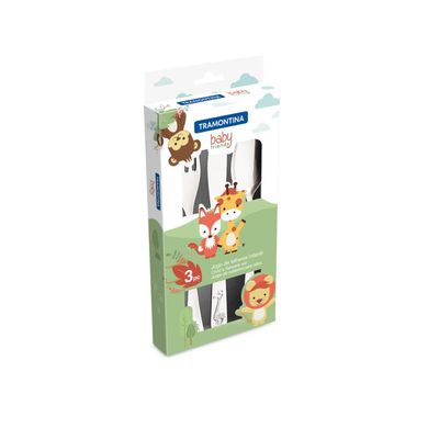 Jogo de Talheres Infantil Tramontina Baby Inox 3 Peças