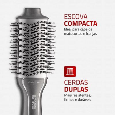 Escova Secadora Slim Mondial Space Shine ES-20 com Cerdas Duplas, Revestimento Tourmaline Íon, 1300W, Bivolt - Grafite