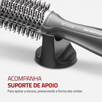 Escova Secadora Slim Mondial Space Shine ES-20 com Cerdas Duplas, Revestimento Tourmaline Íon, 1300W, Bivolt - Grafite