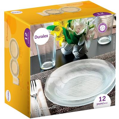 Aparelho de Jantar Duralex Diamante  12 Peças