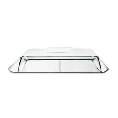 Porta Frios Tramontina Quadrata em Aço Inox com Cupula Transparente 2 Peças