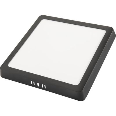 Plafon LED Quadrado Preto 12W 3000K 840lm Amarela