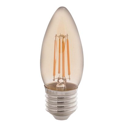 Lâmpada LED Filamento Vela C35 E27 4W 2200K Luz Amarela