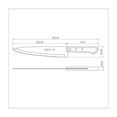 Kit 10 Facas Peixeira/Cozinha 9" Lâmina Escura - Tramontina