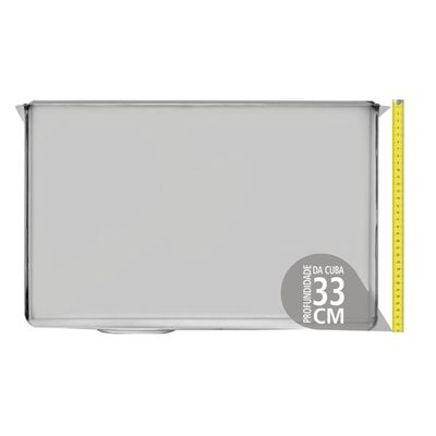 Cuba Profissional de embutir Tramontina Dritta Pro em Aço Inox com Acabamento Scotch Brite 50x40 cm