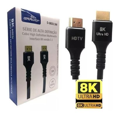 Cabo Hdmi 2.1 8K 144HZ Ultra Hd 3 Metros Blindado 7680P