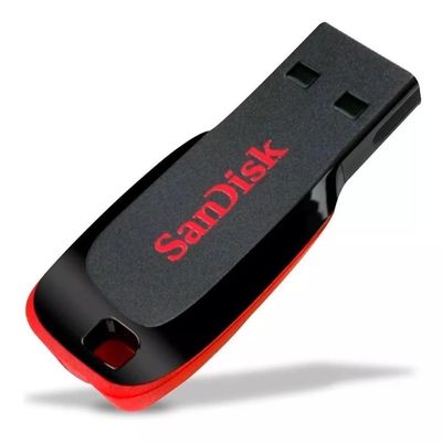 Pen Drive 32GB Sandisk Cruzer Blade 2.0 Preto e Vermelho