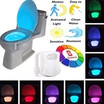 Luminaria Com Sensor Presenca Vaso Sanitario Luz Movimento Privada Criança Led 8 Cores Noturna