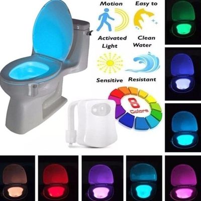 Luminaria Com Sensor Presenca Vaso Sanitario Luz Movimento Privada Criança Led 8 Cores Noturna