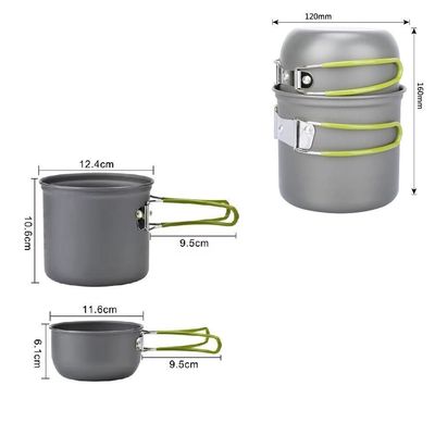 Kit Panelas Camping Aluminio Kit Cozinha Acampamento Outdoor Panela Viagem Praia Pesca Com Bolsa