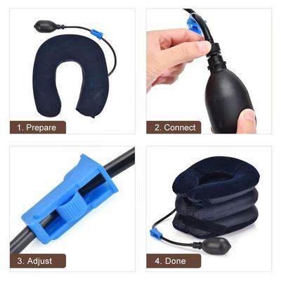 Suporte Pescoco Colar Cervical Almofada Inflavel Viagem Travesseiro Protetor Alivio Ortopedico Dor