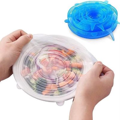 Kit 6 Tampas Ajustaveis Silicone Flexivel Potes Panelas Kit Jogo Latas Tampa Redonda Quadrada