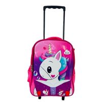 Kit Mochila Infantil Com Rodinhas Meninas Unicornio Escolar Estojo Lancheira Térmica Bolsa Carrinho