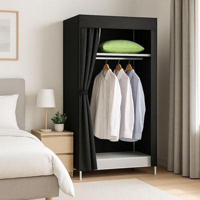 Guarda Roupa Portatil Armario Arara Cabideiro Prateleira Organizador Praia Camping Desmontavel