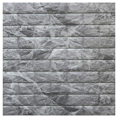 Placa Tijolinho Parede Papel Painel 3d Tijolo Cinza Auto Adesivo 77x70cm Revestimento Espuma