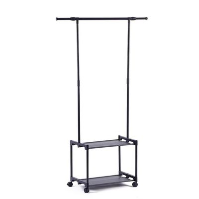 Cabideiro Arara Roupa 2 Prateleiras Sapateira Organizador Varal Guarda Roupa Loja Quarto Luxo