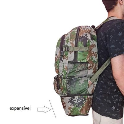 Mochila Resistente Impermeável Camuflada Grande 5 Bolsos