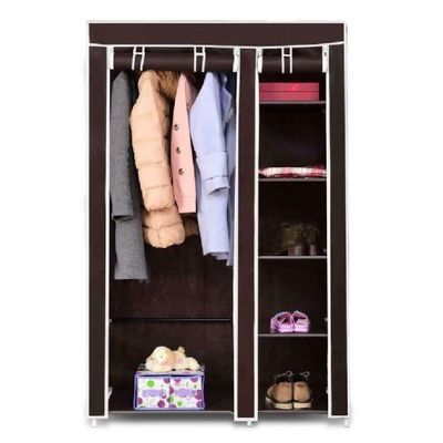 Guarda Roupa Cabideiro Organizador Portátil 4 Prateleiras Compacto Arara Closet Praia Quarto Brechó