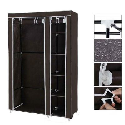 Guarda Roupa Cabideiro Organizador Portátil 4 Prateleiras Compacto Arara Closet Praia Quarto Brechó