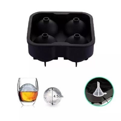 Forma Gelo Bola Esfera Grande Silicone Bola 4 Em 1 Gigante Whisky Drinks Com Funil Frutas Bar Festa