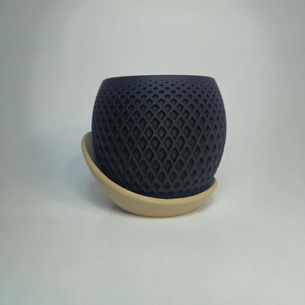 Vaso Decorativo Elegante Design Moderno Textura Com Base Preto